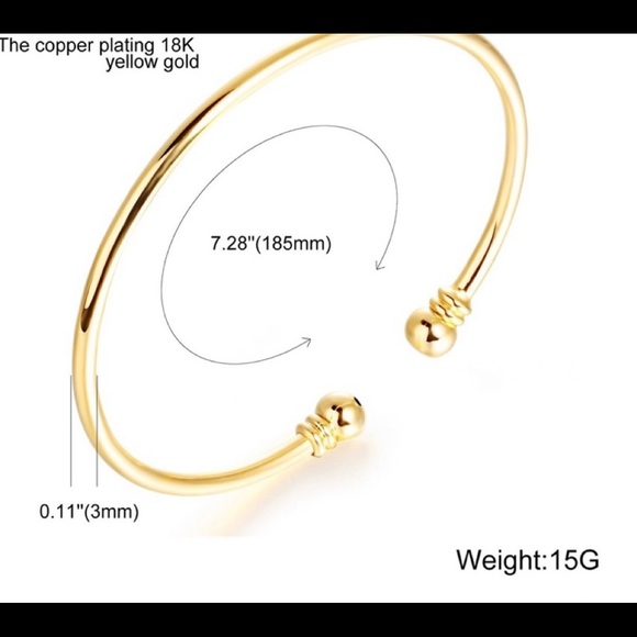 Simple 18k Gold Bangle Bracelet - Picture 5 of 5